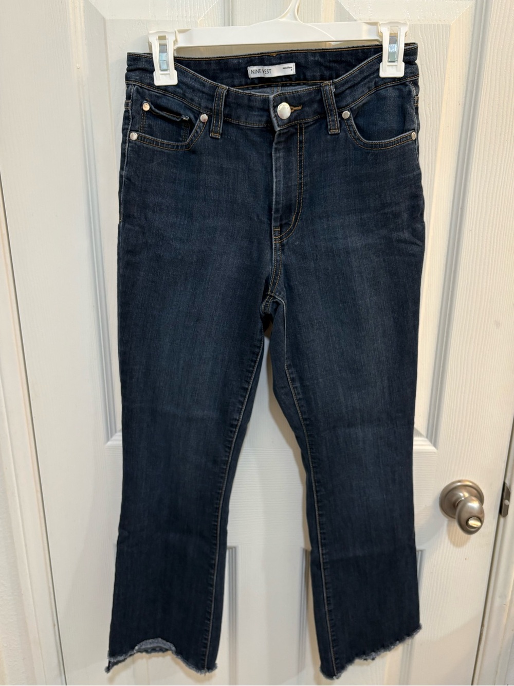Nine West Dark Blue Kick Flare Jeans